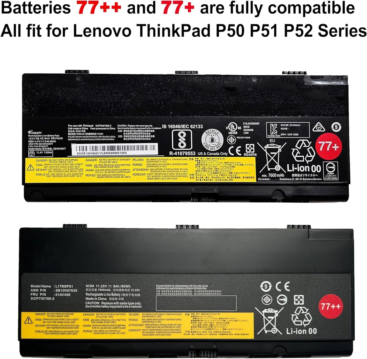 Battery Lenovo P50 P51 P52